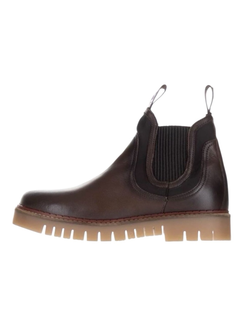 Pajar Canada PIK Brown Chelsea Leather Lug Platform Pull On Boot Women 40 9-9.5